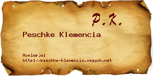 Peschke Klemencia névjegykártya